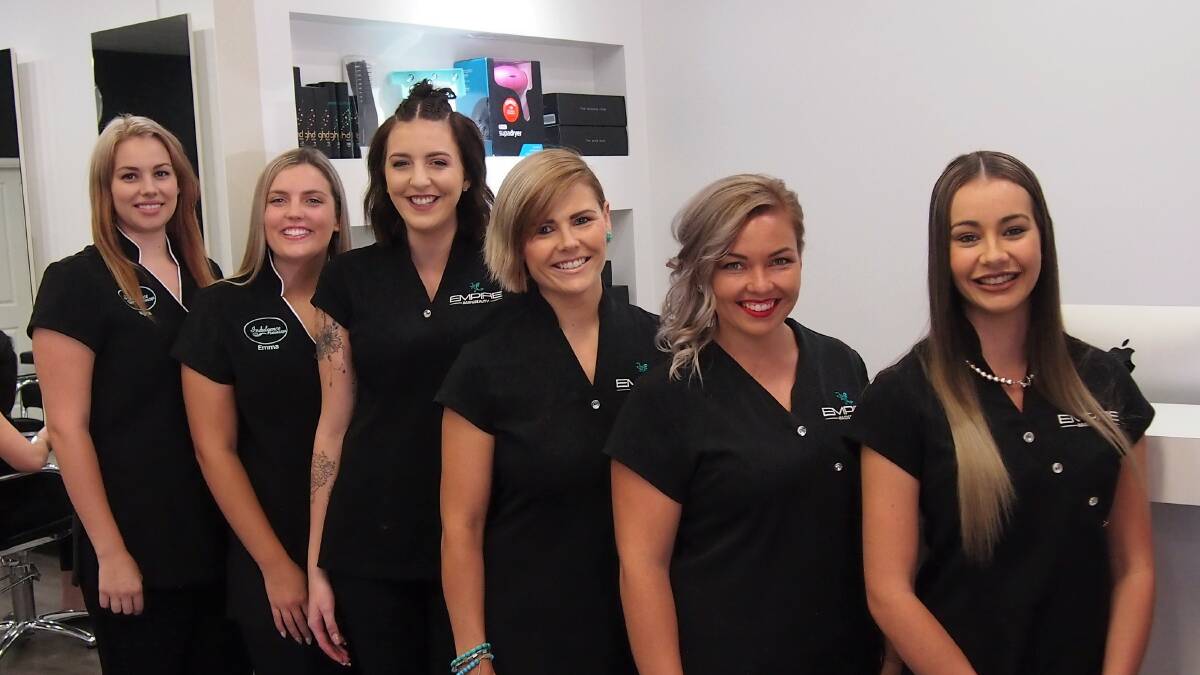 HOPEFULS: The staff from Empire Hair and Beauty have entered this year's awards and will be looking to salute in signature style. 