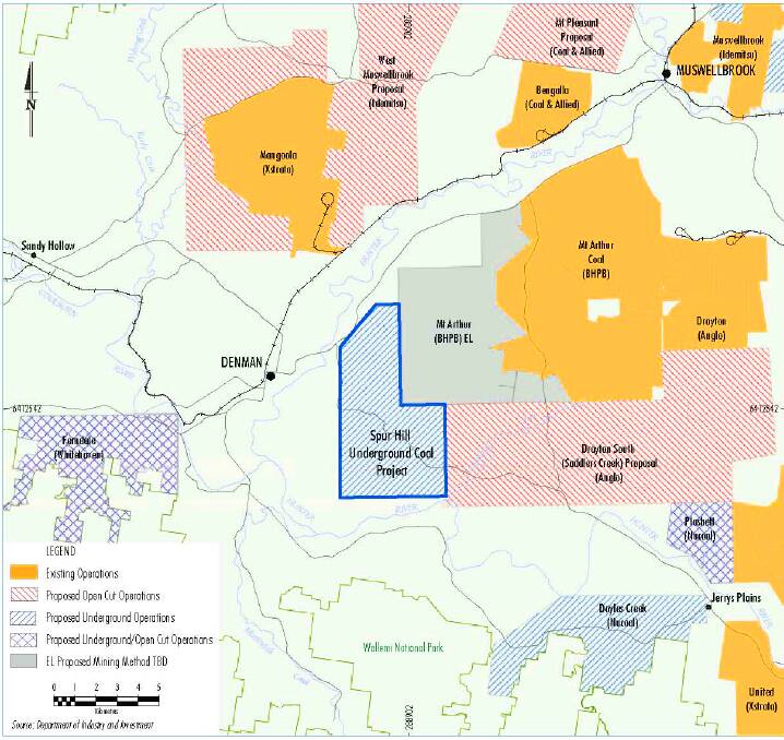 Map from the Spur Hill Mine prospectus (2013).