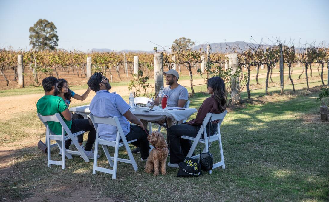 Visitors enjoying one of Brokes many wineries during A Little Bit of Broke. Picture supplied by Broke Fordwich Wine Tourism Association 
