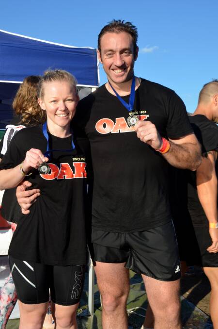 RUNNERS-UP: Singleton couple Candice Cameron and Luke Wise came second in the Wife Carrying Competition.