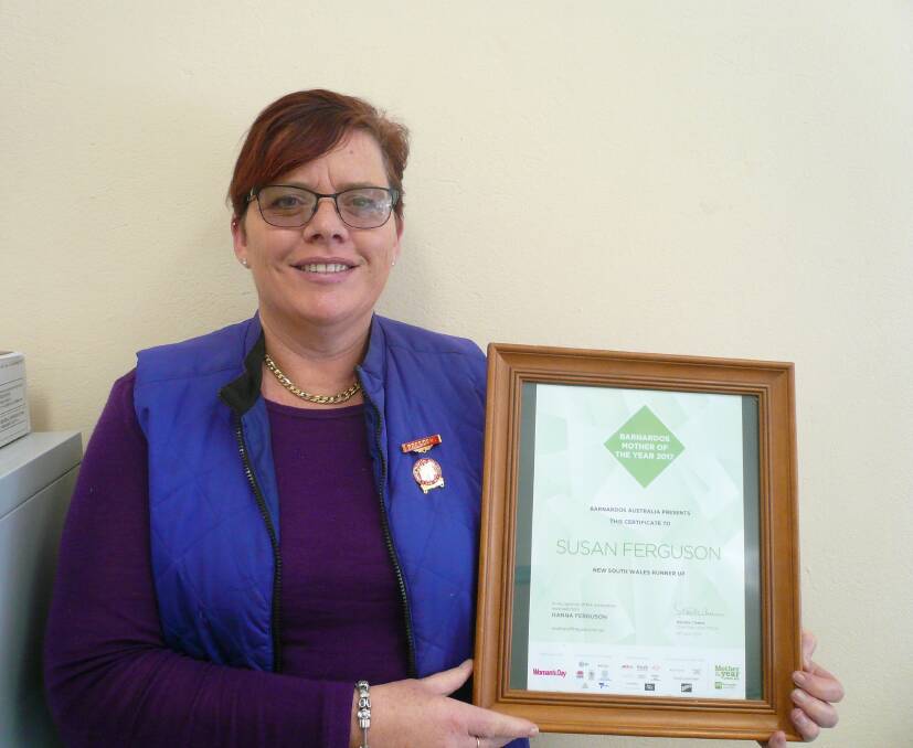 CARING: Sue Ferguson is a very community minded person who received recognition for her work, being placed second in the state for Barnardo’s Mother of Year. 