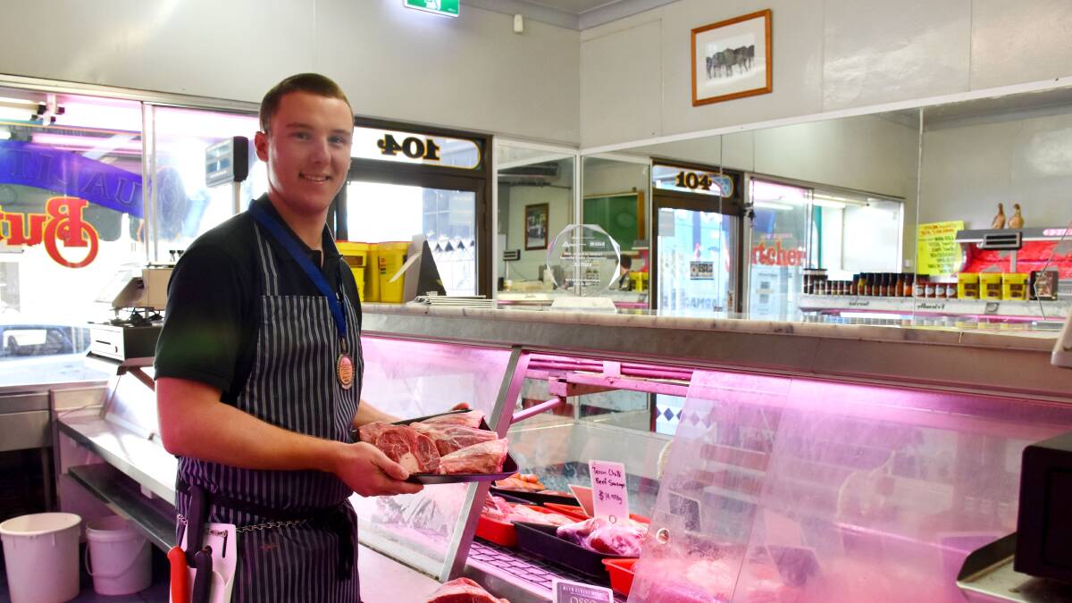BLUE RIBBON: Apprentice butcher Jackson Henderson, Meyn Street Meats, gained first place in the NSW/ACT Apprentice Butcher Championship.