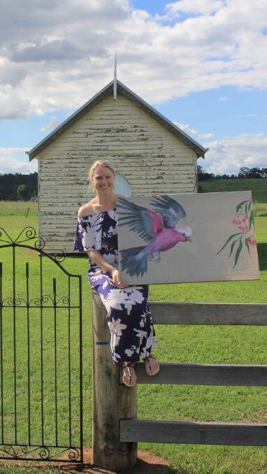 FUNDRAISER: Louise Anderson with her painting 'serenditpity' which represents the local dialysis patients and will be for sale on Sunday.