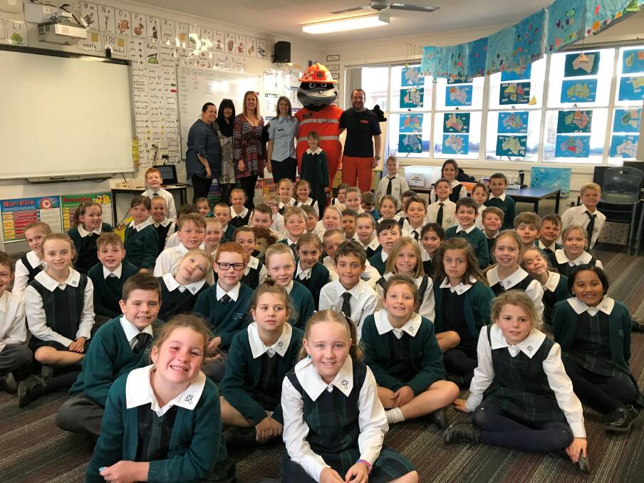 St Catherine's Catholic College year two students enjoyed a visit from the local SES and their mascot Paddy the platypus.