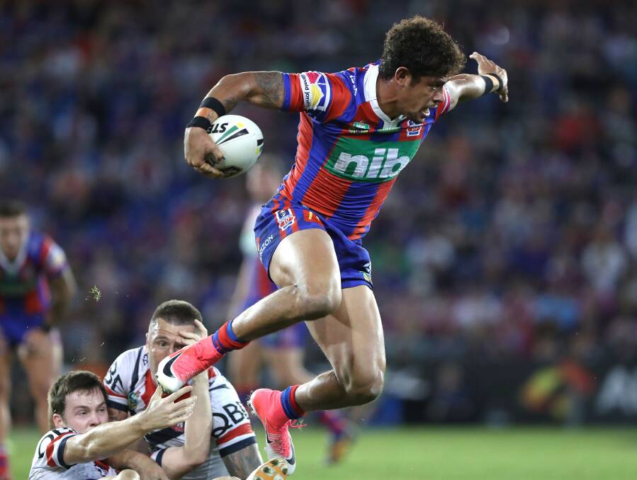 BUNNY HOP: Newcastle Knights fullback Dane Gagai is expected to confirm next week that he has signed with South Sydney. Picture: Getty Images 