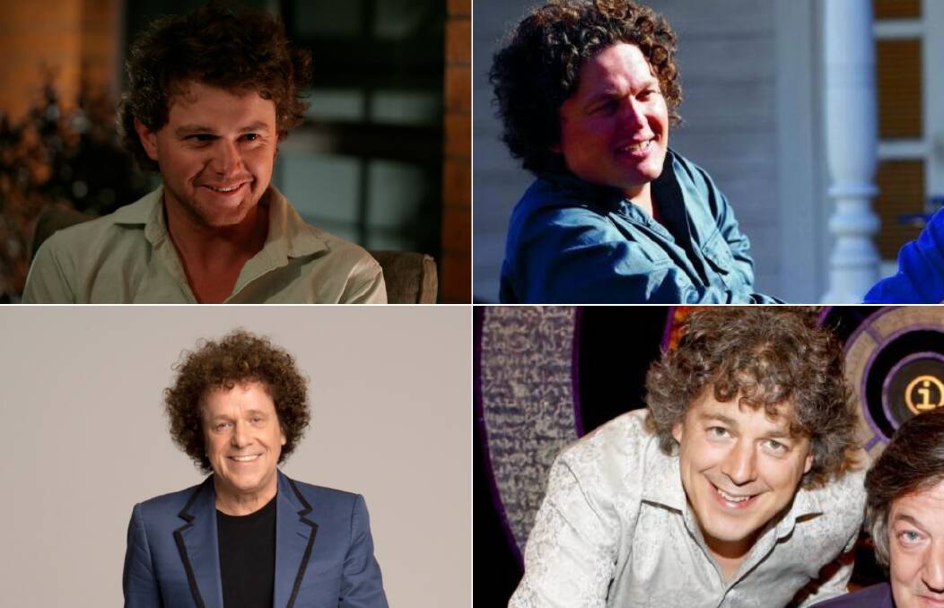 Farmer Dustin (top left) with some of his dopplegangers, Josh Byrne (top right), Leo Sayer (bottom left) and Alan Davies (bottom right). File picture