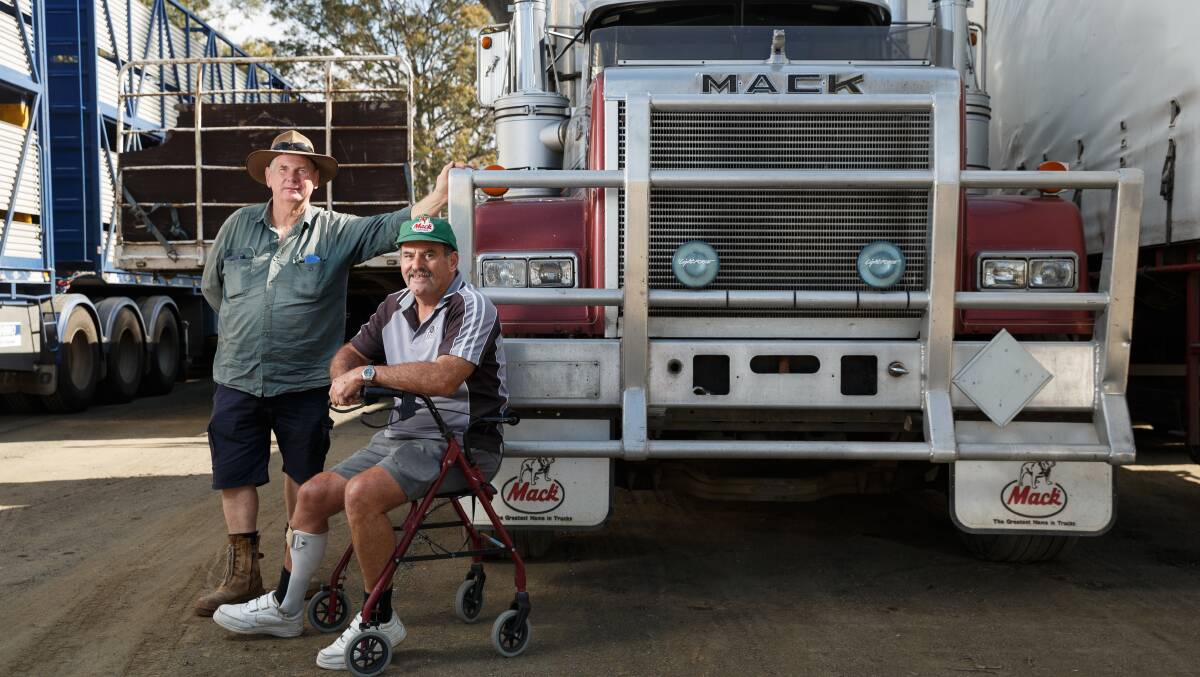 KEEP ON TRUCKIN: Bob Rhodes of Leconfield and Ian Sneddon of Elderslie, are putting together a truck rally/reunion for August. Picture: Max Mason Hubers.