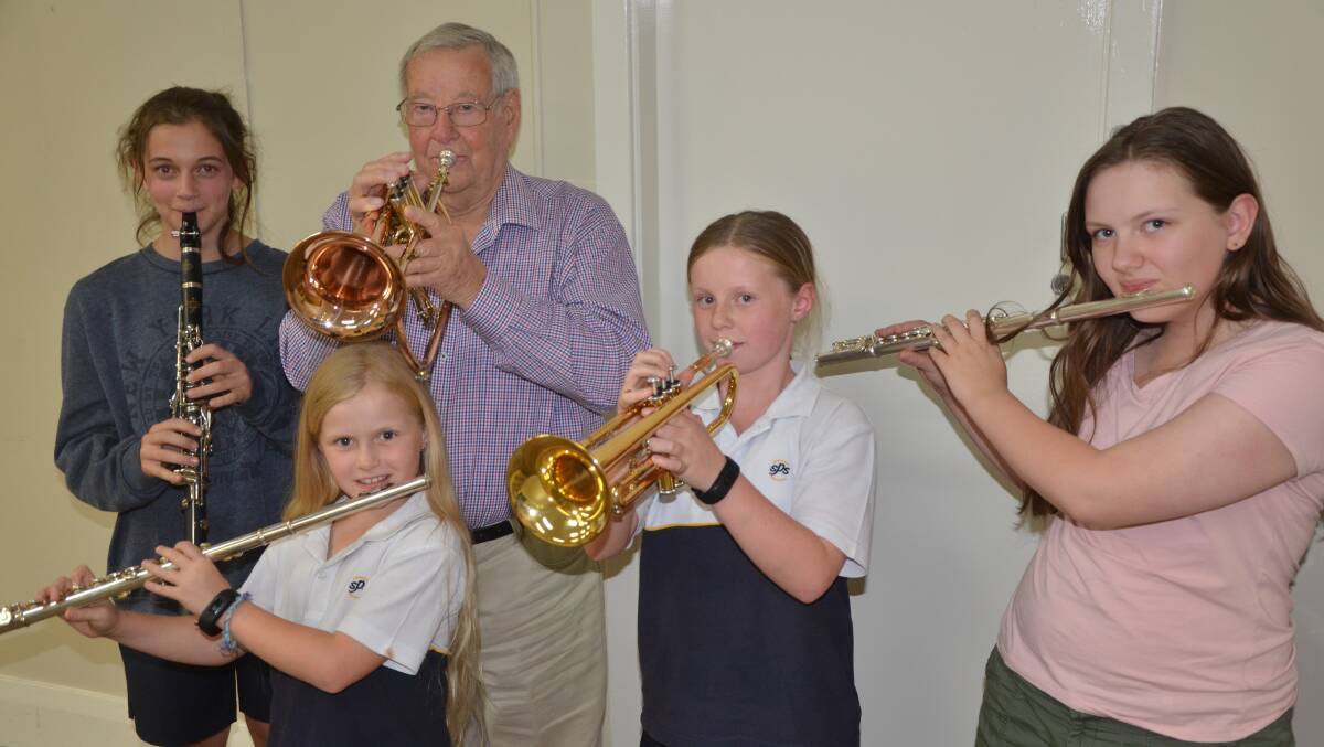 FOR ALL AGES: Singleton Town Band members Amber Melamed, Jack Grainger, Jasmine Haines, Georgia Haines and Astrid Dobosz prepare for the upcoming Bands In Concert at the Civic Centre.