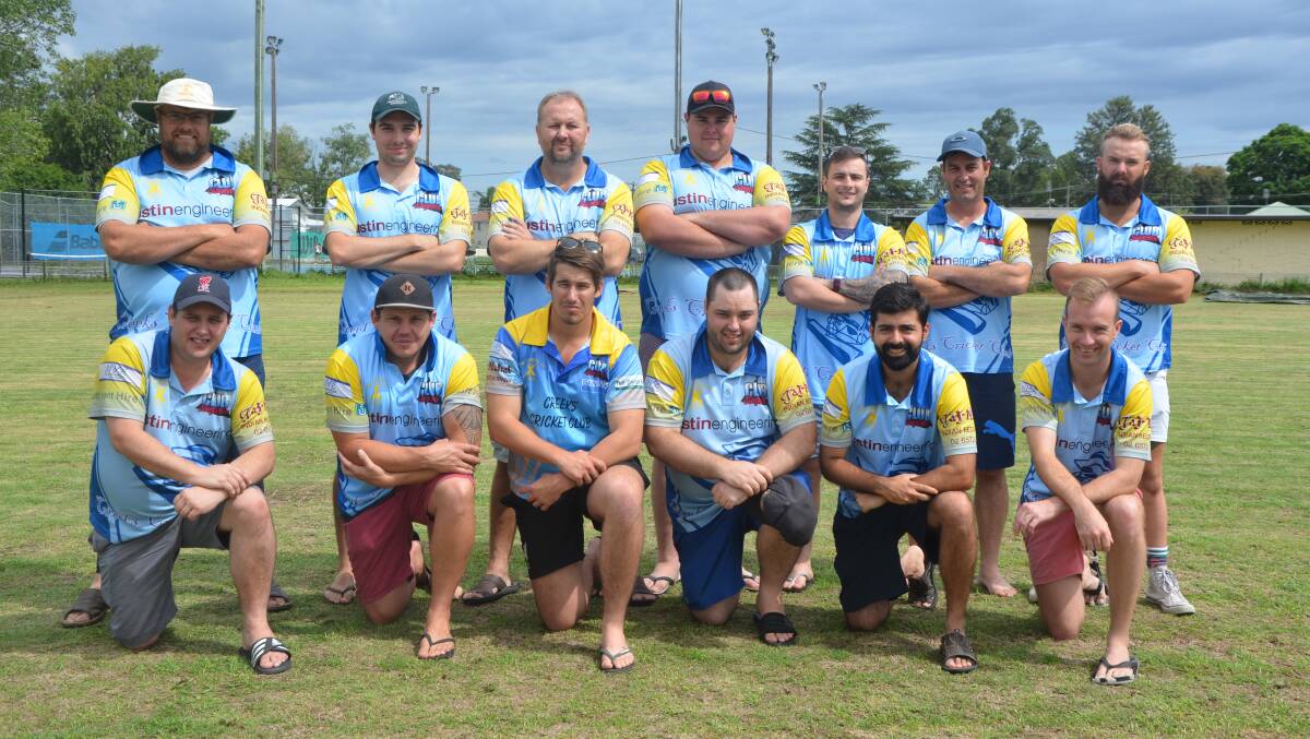 PREMIERS: The Creeks squad, which successfully defended its Singleton District Cricket Association first grade crown following a seven-wicket victory over Valley at Howe Park on Saturday.