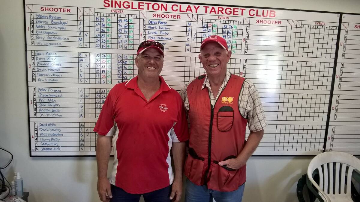 WINNING COMBINATION: Darren Boonstoppel (A grade) and Fred Williamson (C grade) in the 50 Targets Double Barrel Continental Event.
