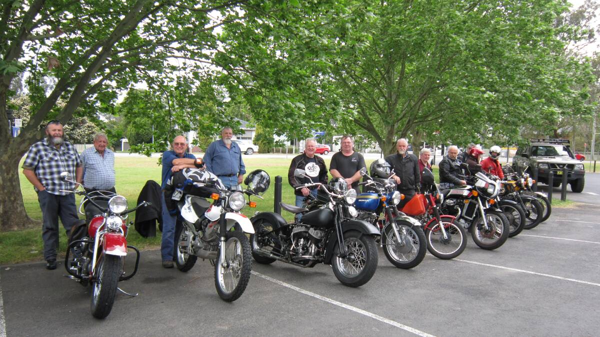 ON THE ROAD AGAIN: Members of the Singleton Classic Motorcycle Club gather at Townhead Park for the organisation’s recent 40/40 ride. Pic: RAY BAILEY