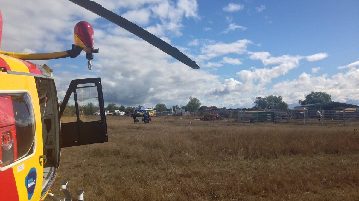 TASKED: The Westpac Rescue Helicopter was called to Jerrys Plains on Saturday after a man suffered two broken ribs and a collapsed lung.