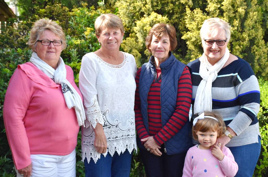 PAST EMPLOYEES: Former Co-Op workers Olwyn Bower, Rae Davies, Maureen Joliffe and Diana Adam with granddaughter Annabelle Sznicer. 