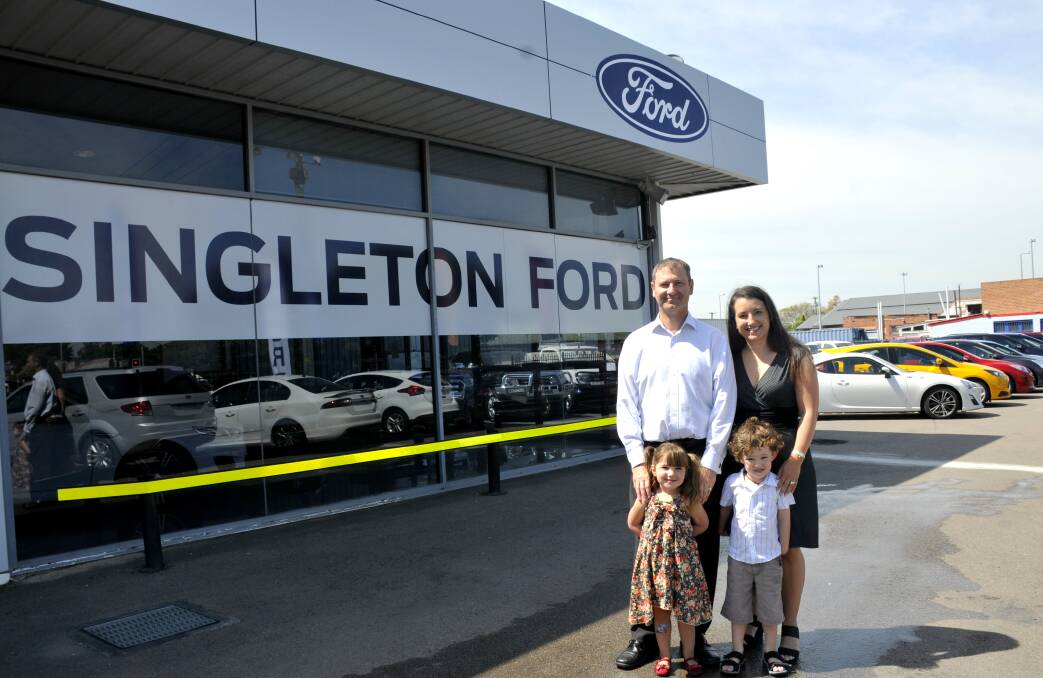 FORD IS BACK: Robert, Karen, Katie and Corey Inall are the owners of the new family run Ford dealership in Singleton. 