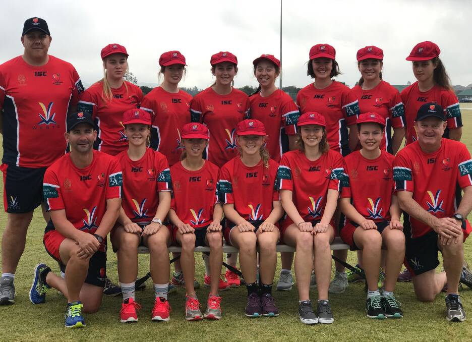 LOCAL CONNECTION: Singleton's Taylah Knight and Nell Gibson with their Central North U18's side. The team is coached by Luke Knight, who for a third consecutive year will be coaching a national side.