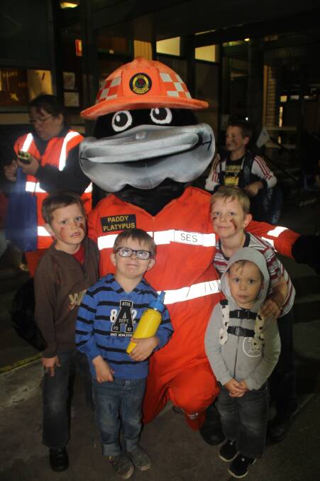 POPULAR: SES mascot Paddy Platypus was a hit with the little ones with plenty lining up for a pic.