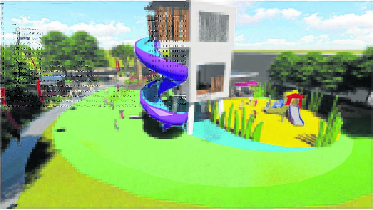 Riverside park concept plan to be situated at northern end of John Street, part of former Sutton Ford site.