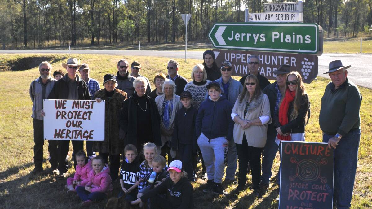 Protestors at Wallaby Scrub Road in July 2016, this was when the Singleton Council voted not to sell the road.