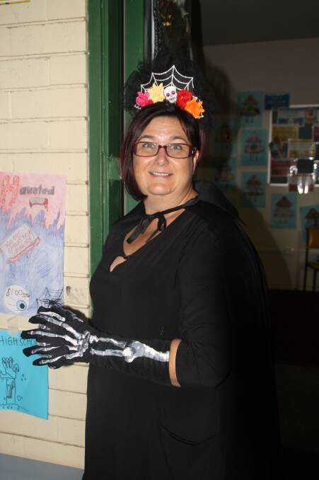 SPOOKY: Teacher, Trish Maher, was in charge of the haunted house and looked the part.