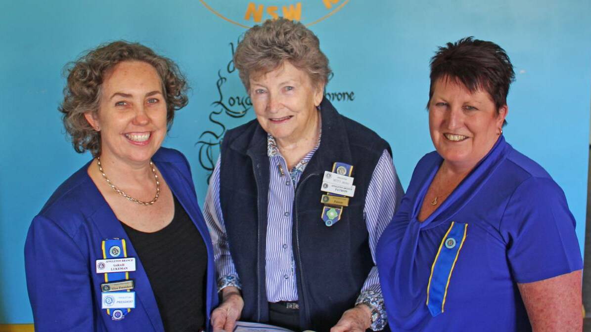 Sarah Lukeman and Betty Irons pictured with Ruth Rogers in 2016 when Betty received her life membership.