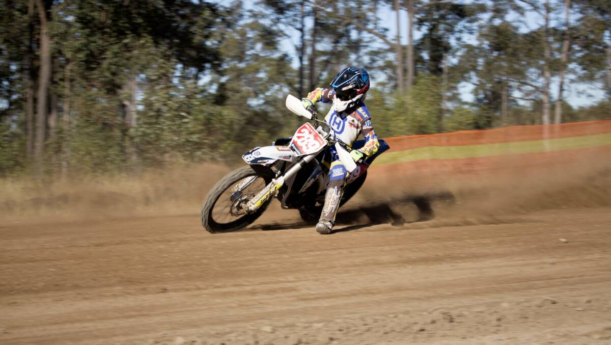 Billy Van Erde in action on at the meet held on April 8 and 9 at Barleigh Ranch Track, Raymond Terrace.