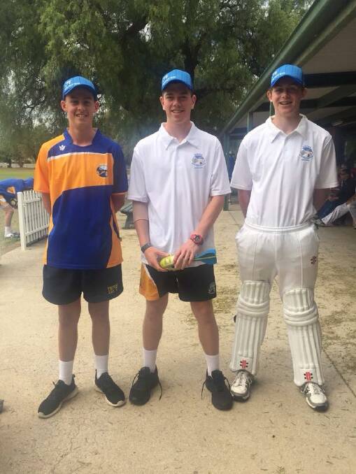 Isaac (right) is pictured with Maitland reps Callum Gabriel and Will Fort who are also in the Hunter side.