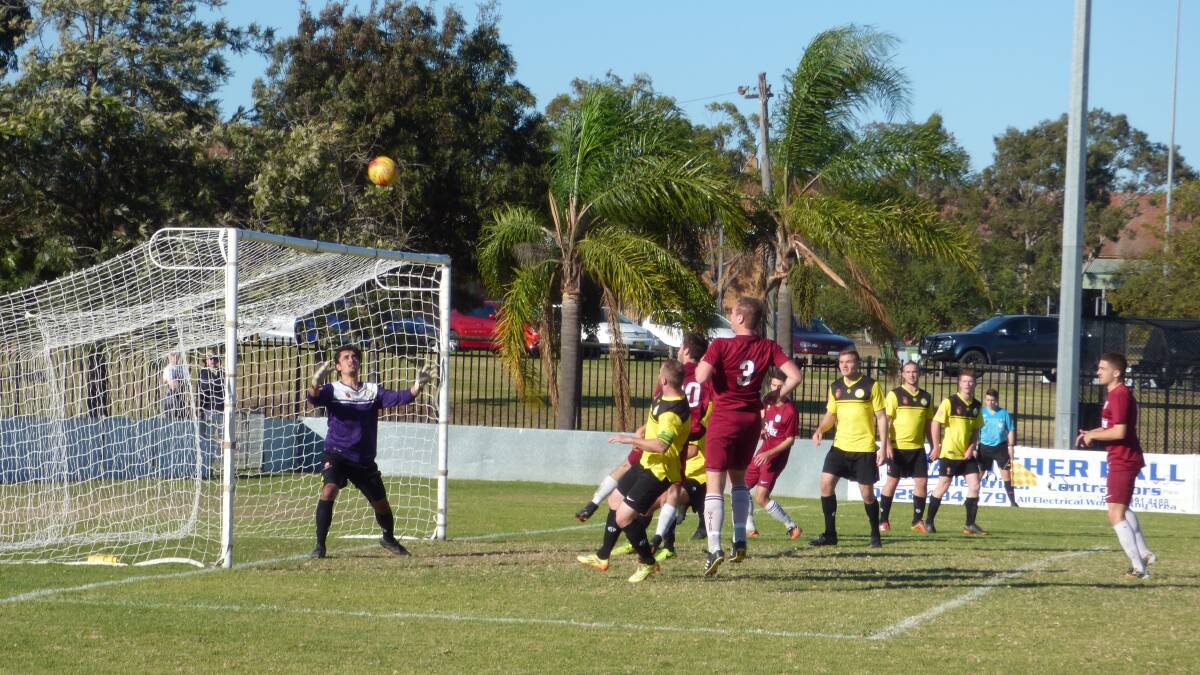 DRAMATIC FINISH: Singleton keeper Corey Cleaver was called on to make several saves as the game wore on but was finally beaten well into ‘time added on’ to restore parity. 