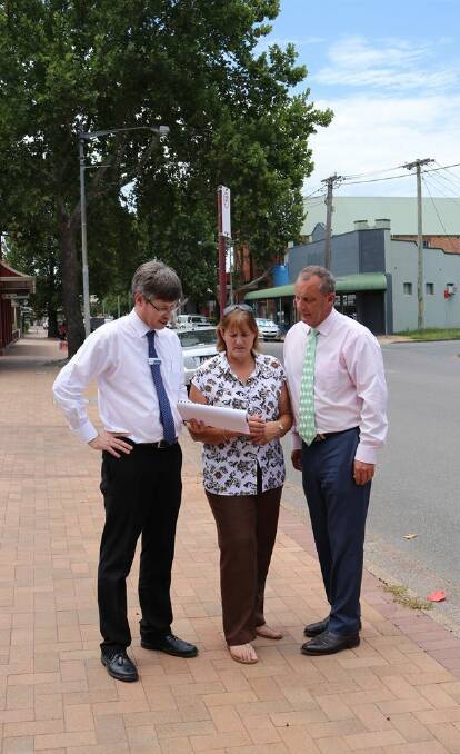 UPGRADE PLANS: Upper Hunter MP Michael Johnsen with Anthony Egan and Mayor Sue Moore, after announcing the Resource for Regions funding last Friday.