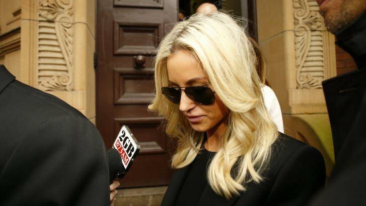 Roxy Jacenko leaves court after her husband was jailed. Photo: Daniel Munoz
