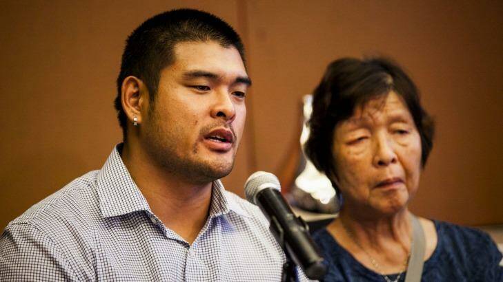 Michael Chan, pictured here with his mother Helen, has been a vocal supporter of his brother Andrew's appeals for clemency.  Photo: Oscar Siagian