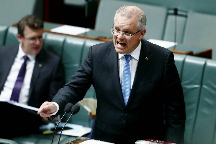 Treasurer Scott Morrison during the presentation and motion for 2nd reading of the Medicare Levy Amendment (NDIS Funding) Bill 2017, at Parliament House in Canberra on Thursday 17 August 2017. fedpol Photo: Alex Ellinghausen