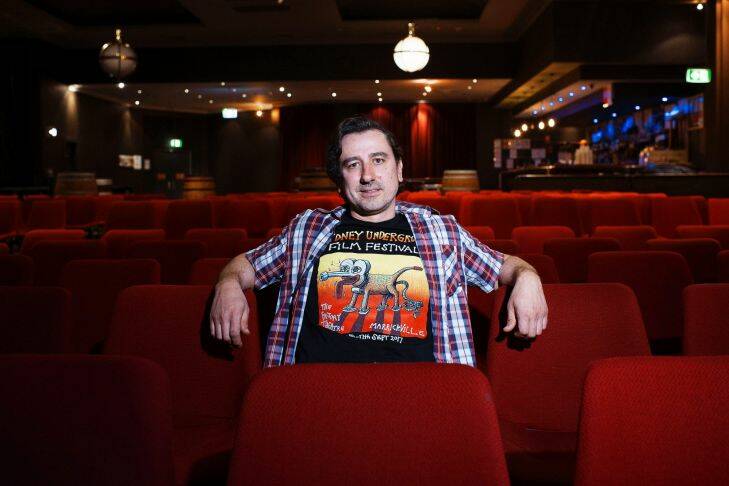 SYDNEY, AUSTRALIA - SEMPTEMBER 11: Stefan Popescu, director of the Sydney Underground Film Festival
at Factory Theatre on SEMPTEMBER 11, 2017 in Sydney, Australia.  (Photo by Christopher Pearce/Fairfax Media)
