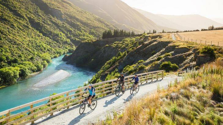 Queenstown is easy to explore on a bike. Surrounded by stunning mountain ranges, this trail covers diverse terrain taking in lakes, rivers and the Gibbston wine-producing region. Photo: Supplied