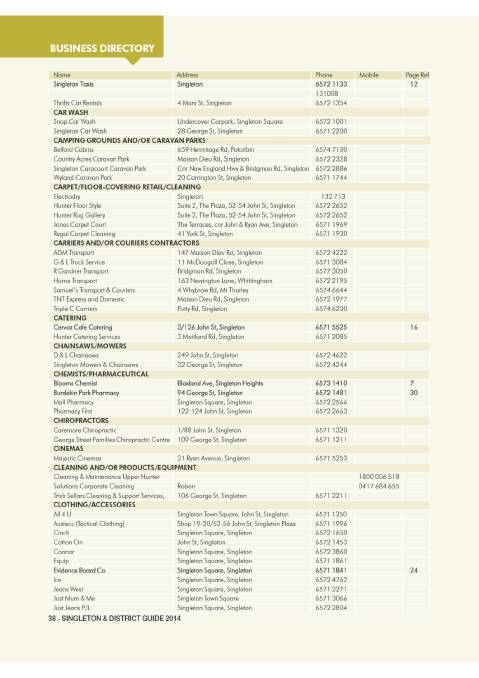 Singleton & District Guide 2014