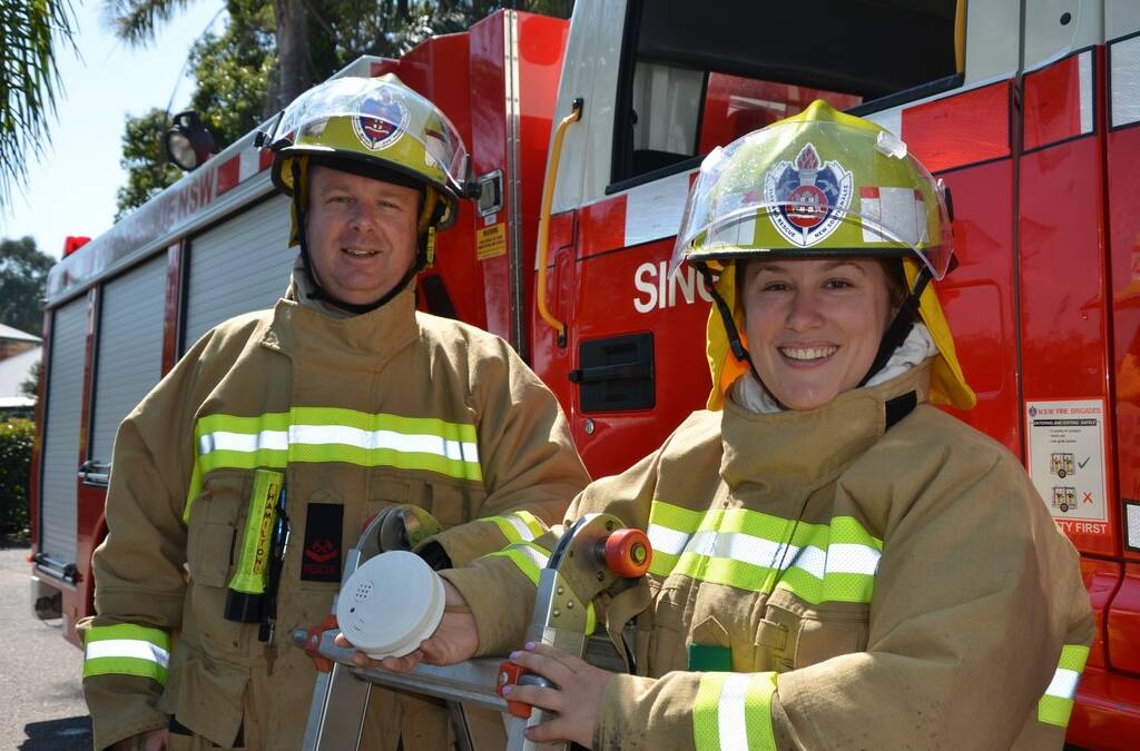 Firefighter Darren hamilton and new recruit, Amie Gallahan