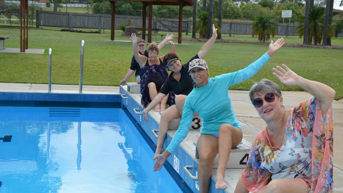 Branxton aqua group members front to back - Diane Macfarlane, Kim Adamthwaite, Kay Saxby, Denise Hungerford and Mary Porter
