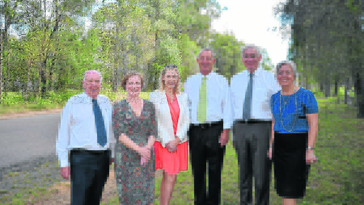 REGIONAL BOOST: Singleton mayor John Martin, Around Hermitage Association 
president Vicci Lashmore-Smith, The Nationals candidate for Cessnock Jessica Price-Purnell, The Nationals 
candidate for Upper Hunter Michael Johnsen, Upper Hunter MP George Souris and Singleton Council general manager Lindy Hyam.