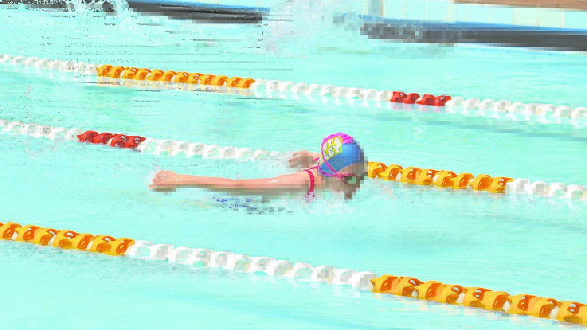 ATHLETIC: Alex O’Brien swam fast in her 10 years girls’ events at Denman last Saturday.