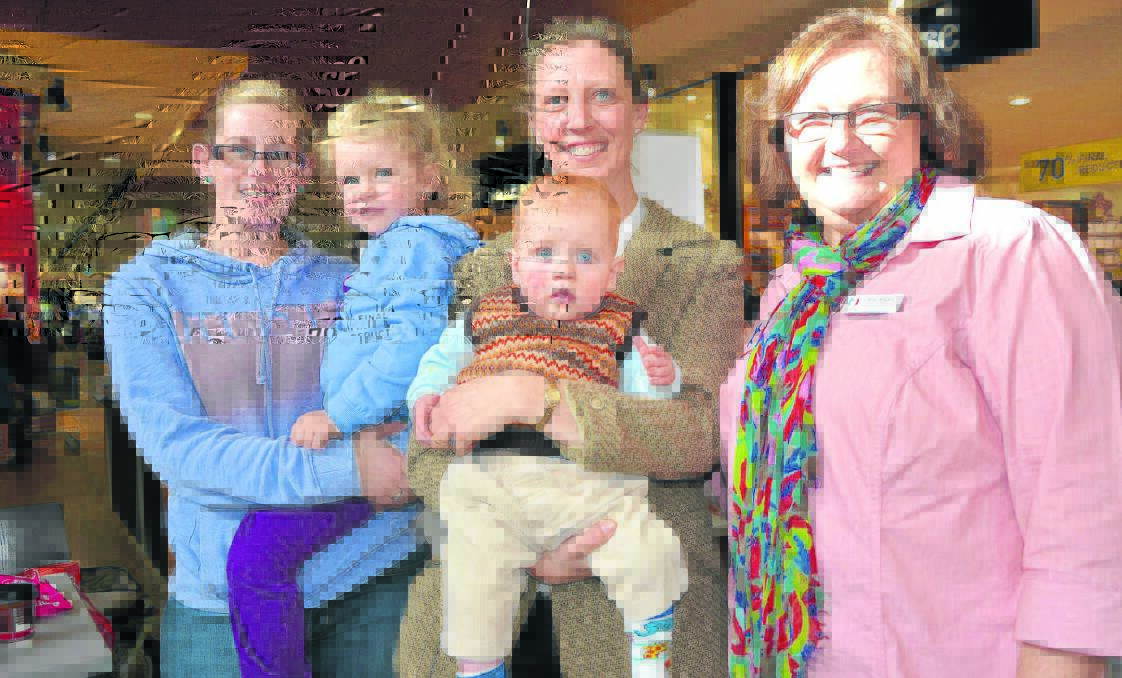 HEART KIDS PROVIDE SUPPORT FOR THE HUNTER FAMILIES:  (Left to right) Faye and Amelia Sawyer, Michelle and Daniel Higgins and Heart Kids family support co-ordinater, Kim Mackie.