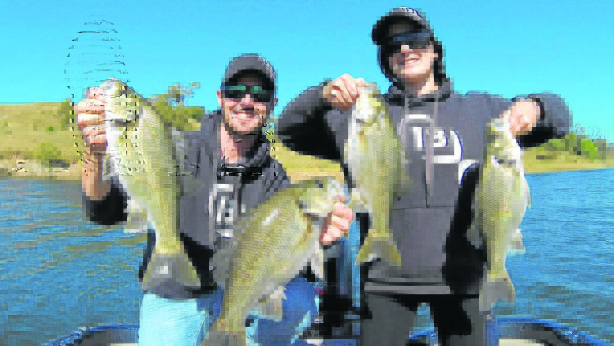 GREAT CATCH: (Above)Peter and Kahlee Phelps with their fish that scored them third place at Round three of Family Bassin at Lake Glenbawn held last month.
