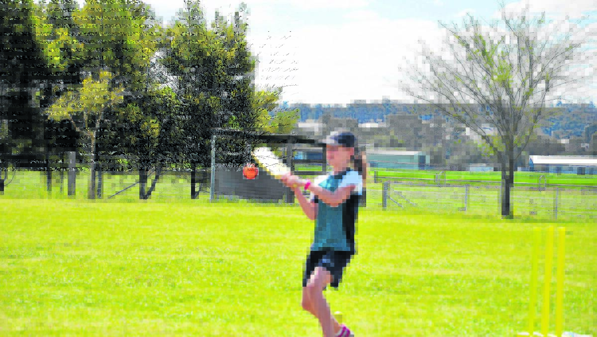 HAND AND EYE COORDINATION: Bonnie Paynter hits out 
during the MILO T20 Blast Schools Cup Gala Day at St Catherine’s College, Singleton, on Wednesday.