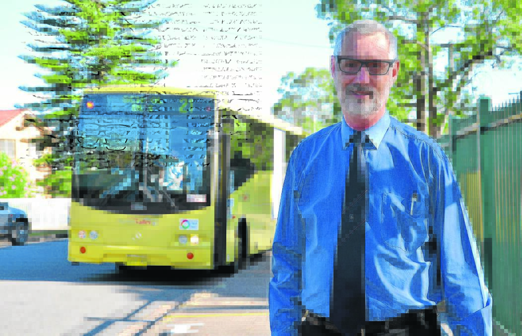 Deputy principal Ian Skilton at bus bay. 