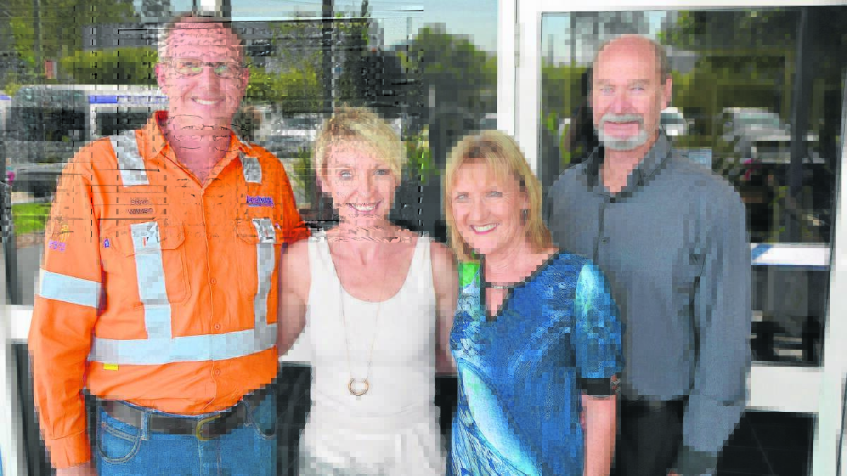 HONOURED: Wambo Coal’s Steve Peart, Nicole and Kaye Hornery, and Witmore Enterprises CEO Steve Wellard recognise Kaye’s induction into the Wambo Coal Hall of Fame on Wednesday. 