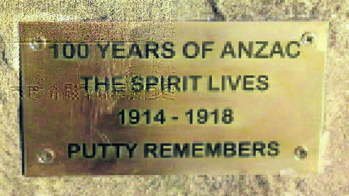 THE SPIRIT LIVES: A new plaque on Putty’s Commemorative rock.