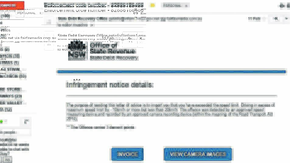 BE AWARE: One of the NSW Office of State Revenue fake fines, which found itself via email to The Singleton Argus editor Rod Thompson. 