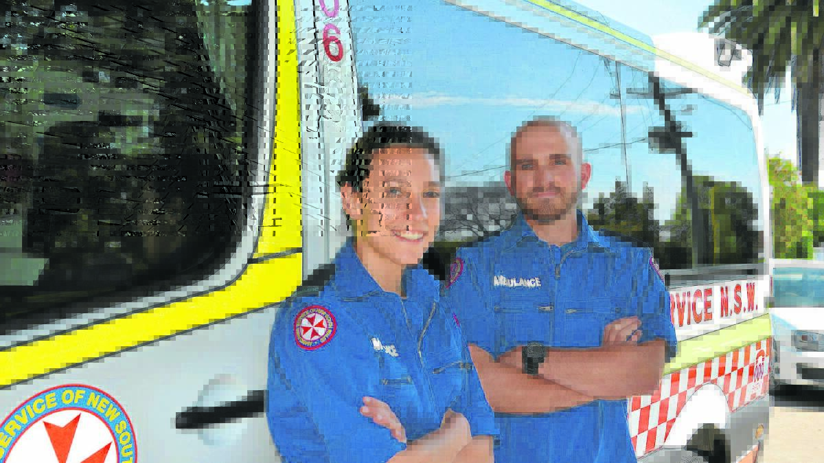 LEARNING EXPERIENCE: Trainee paramedics Alana Macey and Michael Krucler are ready to serve the community. 