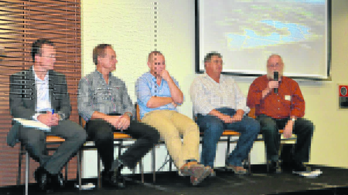 VIEWS: Don Gray (right) addresses the crowd at the recent Hunter Coal Festival forum.