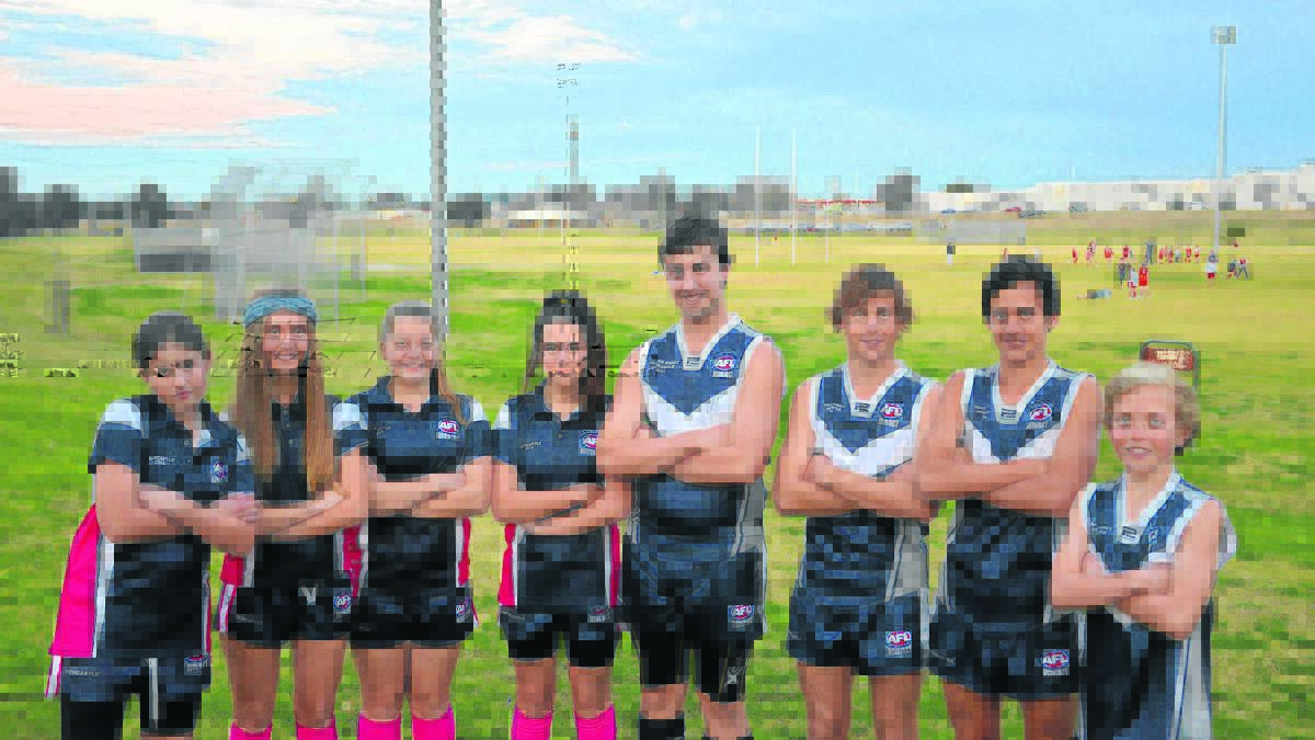 ROOSTERS REPRESENT: (Left to right) girls and boys from Singleton selected to play represntative football this year Breanna Fogarty, Ebony Millar,  Jessyka Old, Ivy Michell, Lachlan Forte, Max Hillier, Jackson Kolatchew and Remy Thomas.