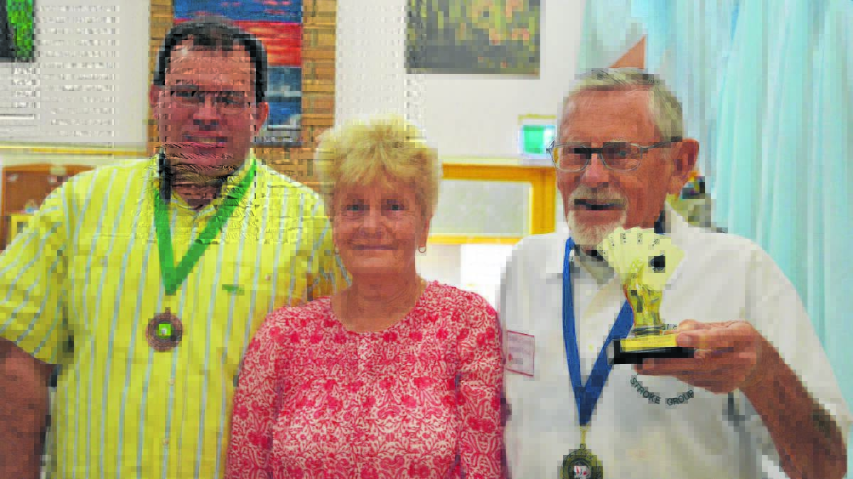 SUCCESS: Singleton Stroke Recovery Group members Greg Bruce, Robyn Crittenden and Bruce Biden, who competed at the recent Hunter Stroke Olympics.
