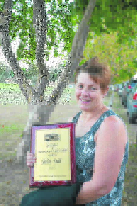 GREAT HONOUR: Singleton Junior Touch Association vice-president Julie Tull was recently awarded life membership of the organisation.